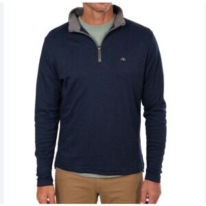 Fish Hippie Men’s Shad Point Quarter Zip Pullover Size L | Navy Charcoal